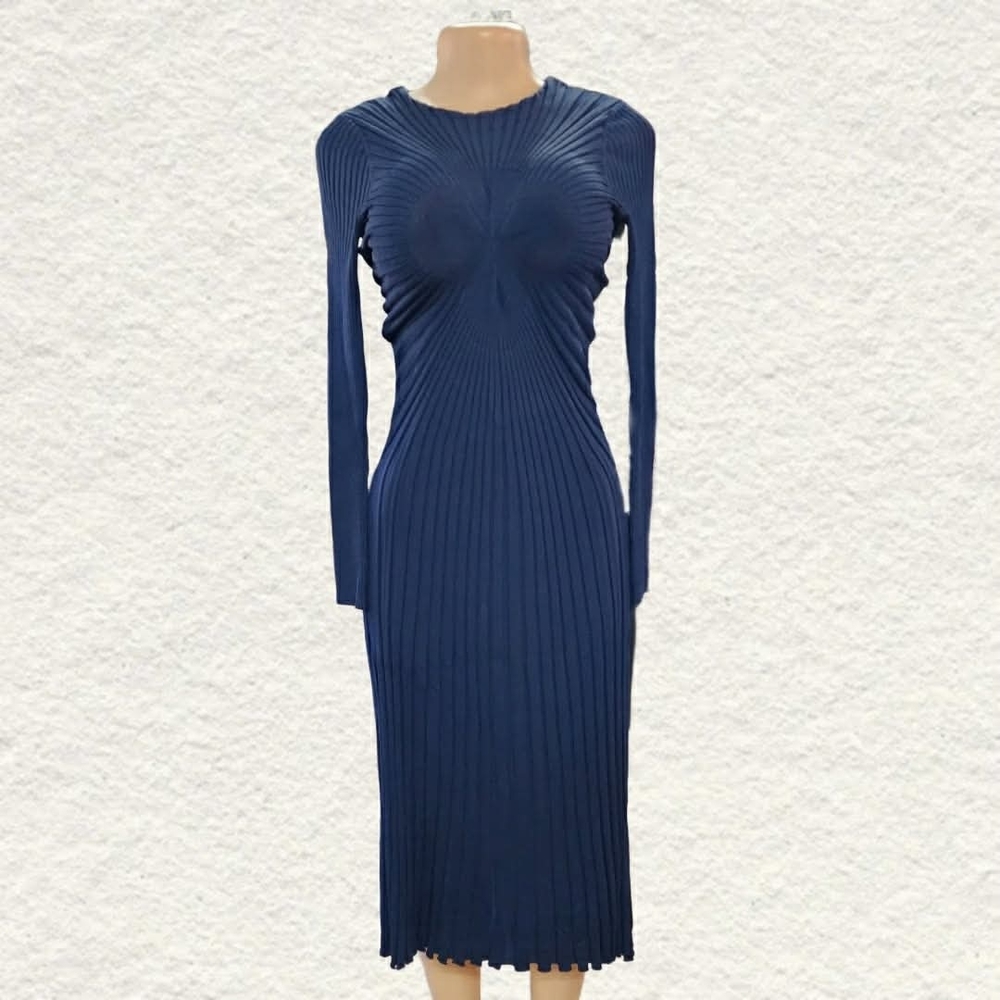 By Malene Birger Navy Long Sleeve Dress